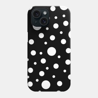 White on Black Polka Dot Pattern Phone Case