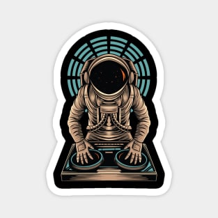 Astronaut DJ playing on mixer Magnet