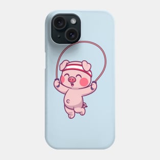 Cute Pig Playing Skipping Rope Cartoon Phone Case