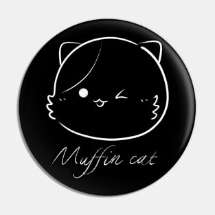 white Muffin cat logo Pin