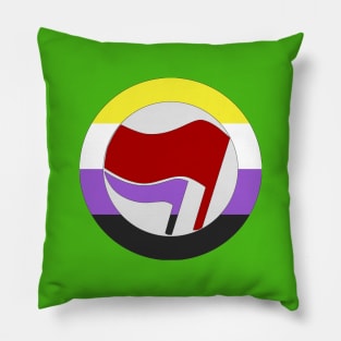 Nonbinary Antifascist Action Pillow