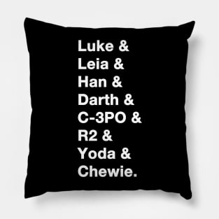 Star Wars Names white Pillow