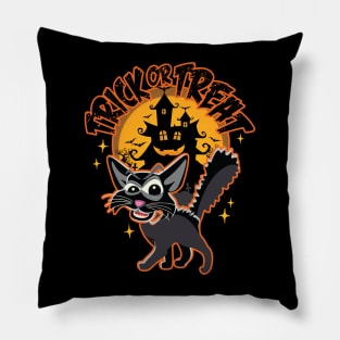 Halloween Cat Trick-Or-Treat Halloween Funny Men and Women Pillow