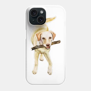 Yellow Labrador Retriever Watercolor Art Phone Case