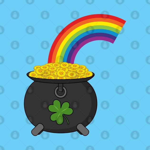 Pot of Gold Rainbow Cartoon by BirdAtWork