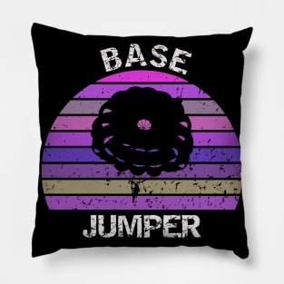 Base Jumper - retro sunset design Pillow