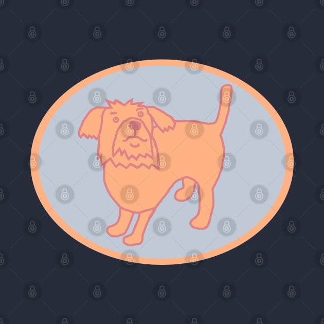 Peach Fuzz Cute Dog Oval by ellenhenryart