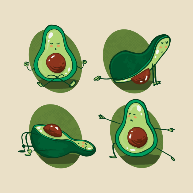 Avocado doing Yoga by Anonic