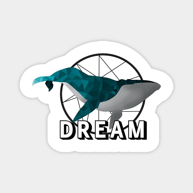 green dream whale Magnet by Faq-Qaf