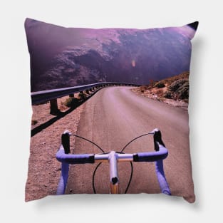 Bike Ride - Space Aesthetic Collage Pillow