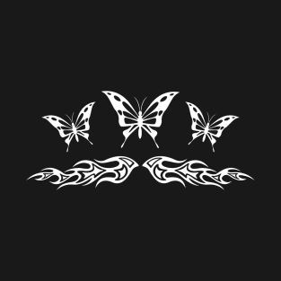 Fairycore Butterfly Tattoo Flames y2k Goth Aesthetic T-Shirt