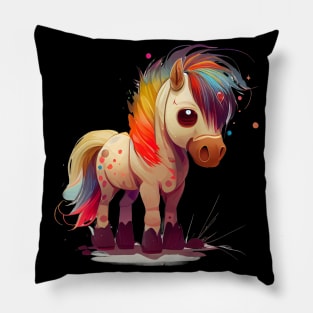 Colorful Fjord Horse Artwork 29 Pillow