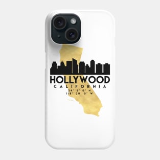 Hollywood California Skyline Map Art Phone Case