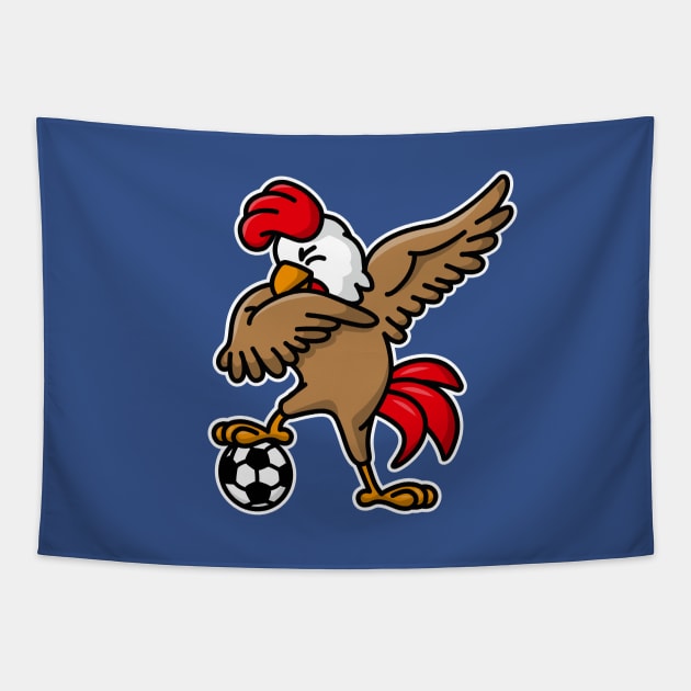 Dabbing dab cock coq gaulois football foot France Tapestry by LaundryFactory