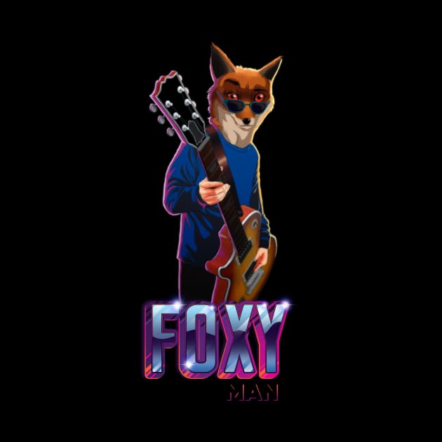 Foxy Man T-Shirt guitar rock style by ismailhawk