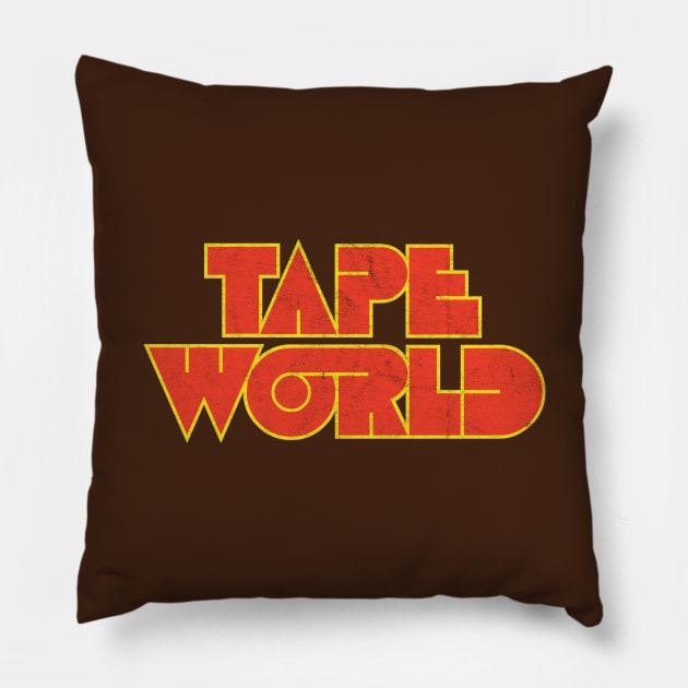 Tape World - Records and Cassettes Pillow by Turboglyde