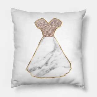 Dress - rose gold marble Pillow