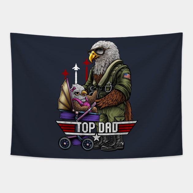 American bald eagle top dad Tapestry by Winya
