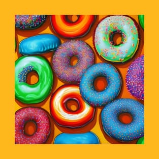 Colorful Donuts Orange T-Shirt