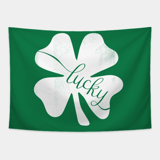 Lucky Shamrock Leaf Irish Tapestry by dreadtwank