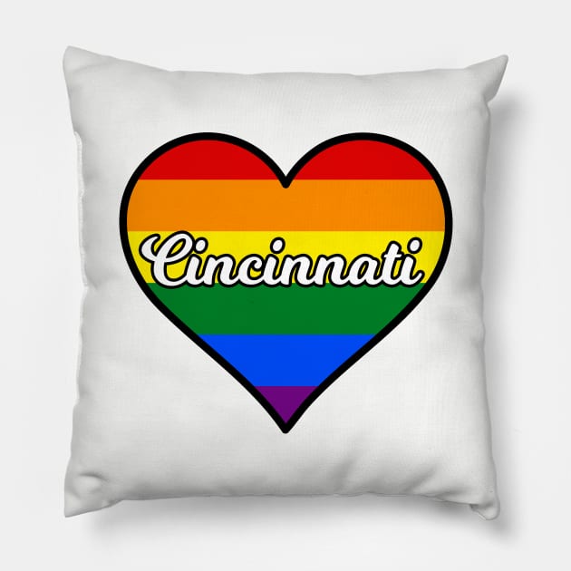 Cincinnati Ohio Gay Pride Heart Pillow by fearcity