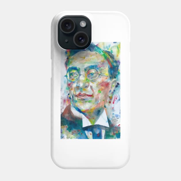 WASSILY KANDINSKY watercolor portrait Phone Case by lautir