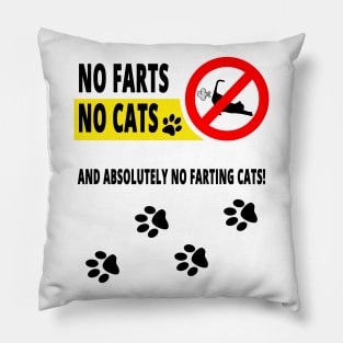 No Farts No Cats and Absolutely no Farting Cats! Pillow