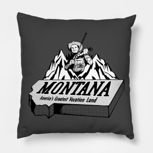 Vintage Montana Tourism Mountain Fiddler Pillow