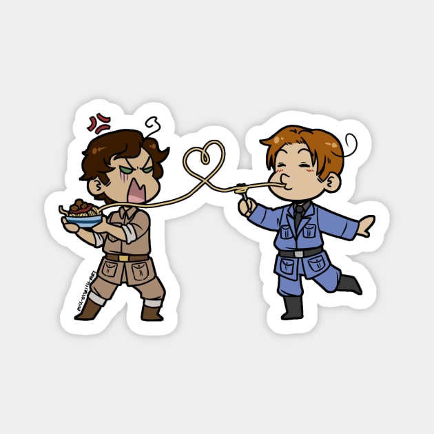 Pasta Bros Magnet by MissOstrich