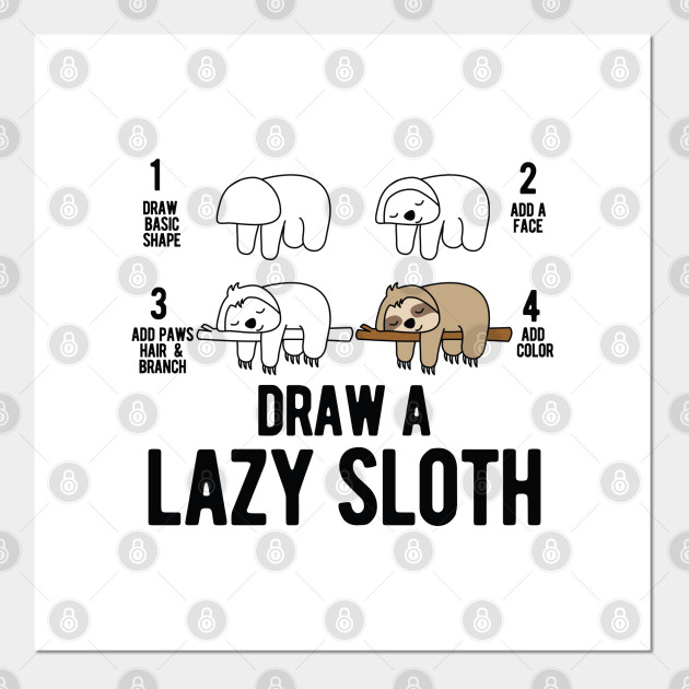 Draw A Lazy Sloth Fun Animal Step By Step Painting Draw Lazy