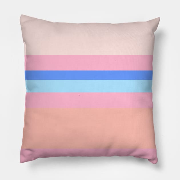 A marvelous compound of Fresh Air, Cornflower Blue, Baby Pink, Very Light Pink and Melon stripes. Pillow by Sociable Stripes