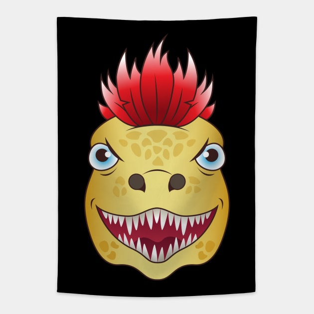 Utahraptor Punk Dinosaur Tapestry by samshirts