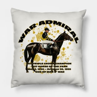 Famous Racehorses - War Admiral 1937 Triple Crown Champion Pillow