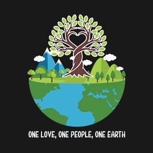 Peace Tree Love People Earth Day Hippie T-Shirt