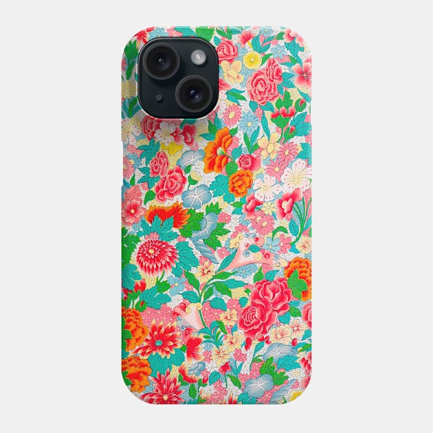 red main color printed images that are based on vintage floral and geometric motifs, can be used in decorating fabrics and coverings in fashion Phone Case by Marccelus