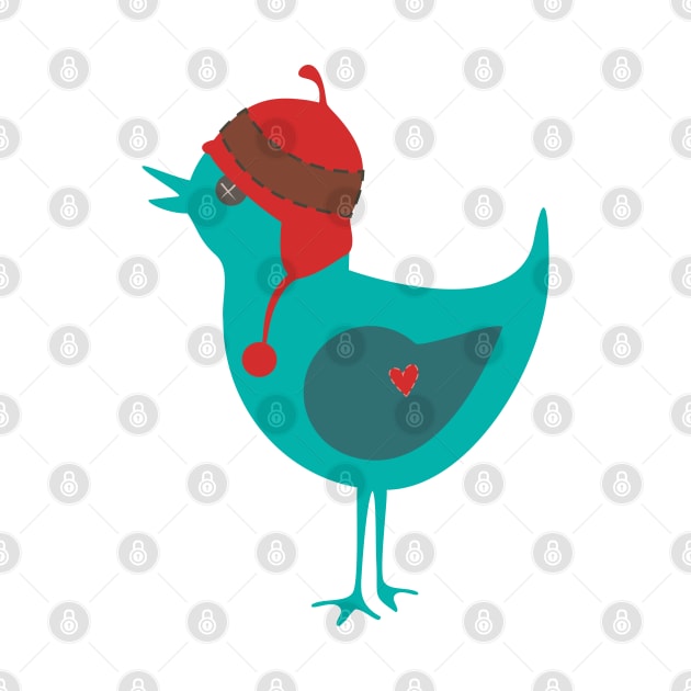 Cute Bird With Hat by THP Creative