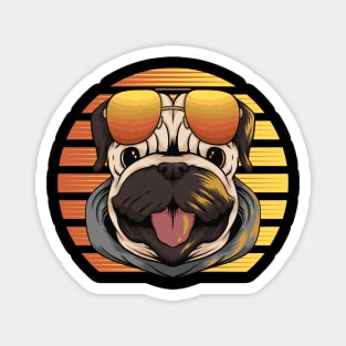 pug dog with glasses Magnet