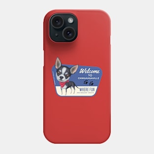 Funny black and white Chihuahua posing cutely Phone Case