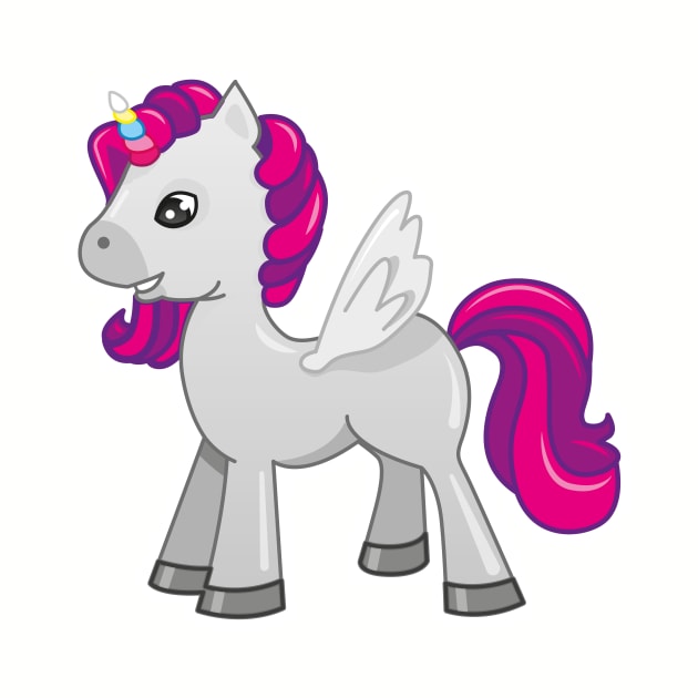 vector ilustration pink and purple unicorn by Bubsart78