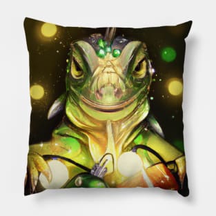 Cute Iguana Drawing Pillow