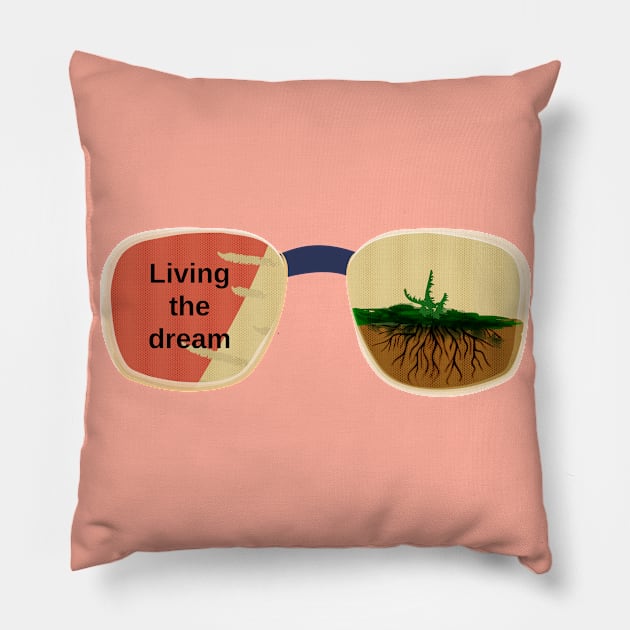 Living The Dream Pillow by Salma Ismail