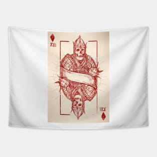 Leech King Skull Playing Card Tapestry