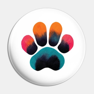 Colourful Paw Print Pet Pattern Pin