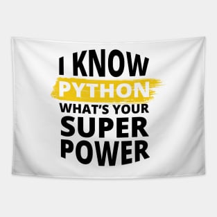 I Know Python - Funny Programming Jokes - Light Color Tapestry