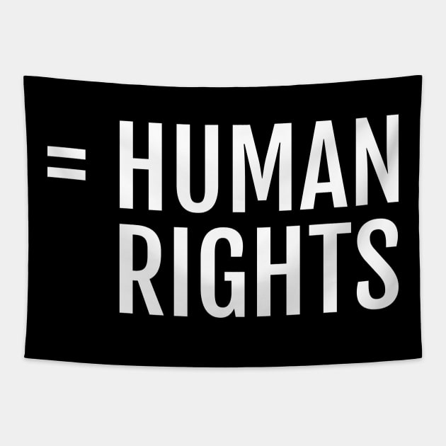 Text: = Human rights (white) Tapestry by itemful