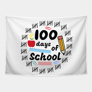 Stationery 100 days of School Kids t-shirt Design Tapestry