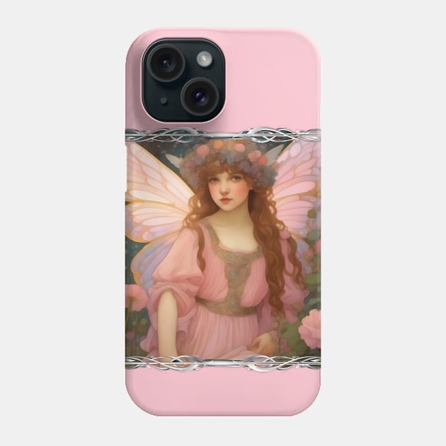 Enchanting Dreams: A Whimsical Pink Fairy Portrait Painting Phone Case by Sandy Richter Art & Designs