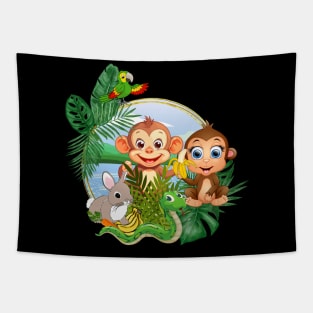 jungle monkey Tapestry