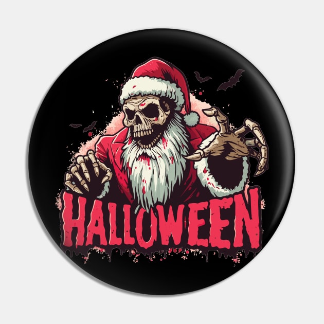 Undead Halloween Santa Pin by pixelmeplease