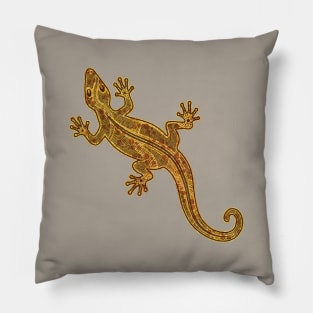 Wall Lizard in Gold/Brown Pillow